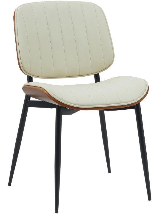 Cadeira para visitantes Tiffin em couro sintético, nogueira/creme