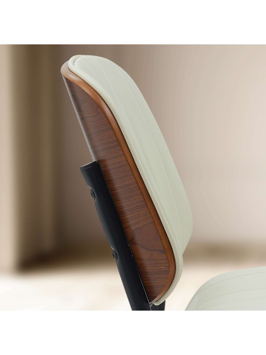 Cadeira para visitantes Tiffin em couro sintético, nogueira/creme