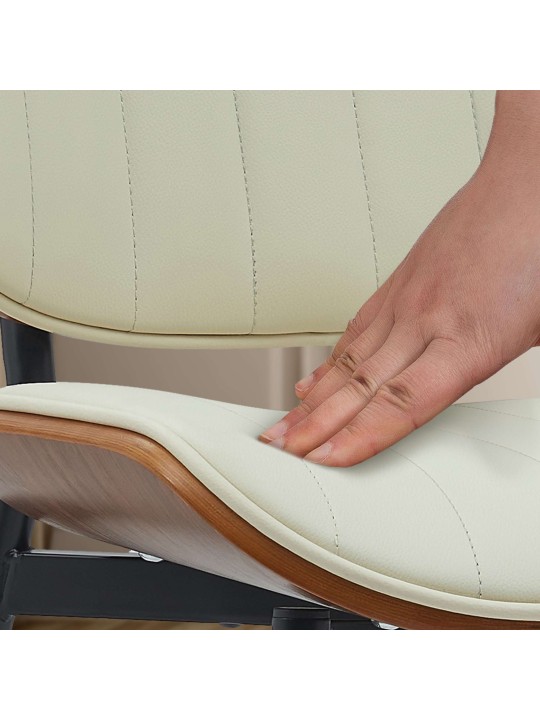 Cadeira para visitantes Tiffin em couro sintético, nogueira/creme