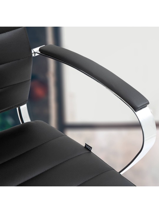 Cadeira de escritório Oakland couro verdadeiro, preto