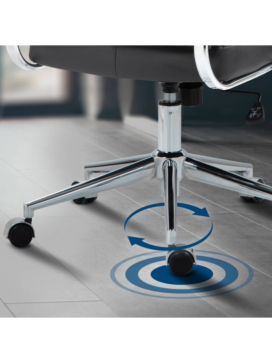 Cadeira de escritório Oakland couro verdadeiro, preto