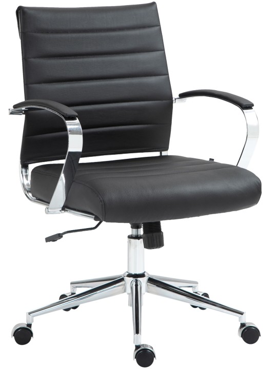 Cadeira de escritório Oakland couro verdadeiro, preto