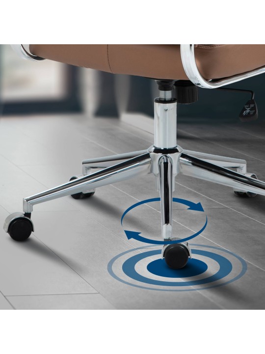 Cadeira de escritório Oakland couro verdadeiro, castanho claro