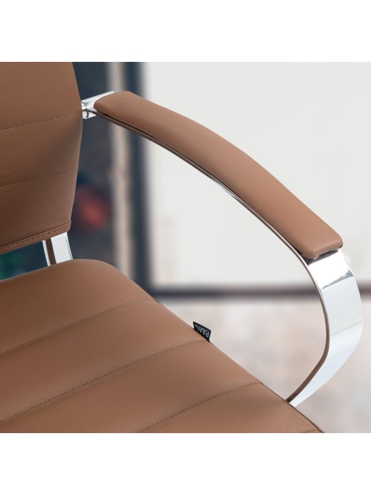 Cadeira de escritório Oakland couro verdadeiro, castanho claro