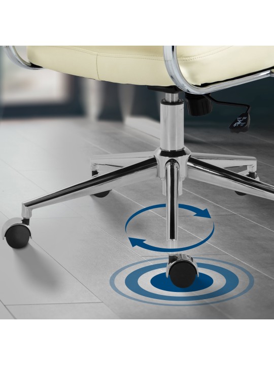 Cadeira de escritório em pele sintética Oakland, creme