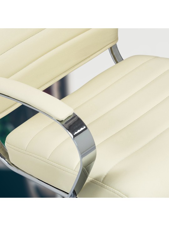 Cadeira de escritório em pele sintética Oakland, creme