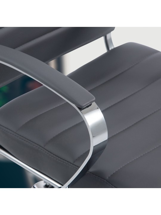 Cadeira de escritório em pele sintética Oakland, cinza