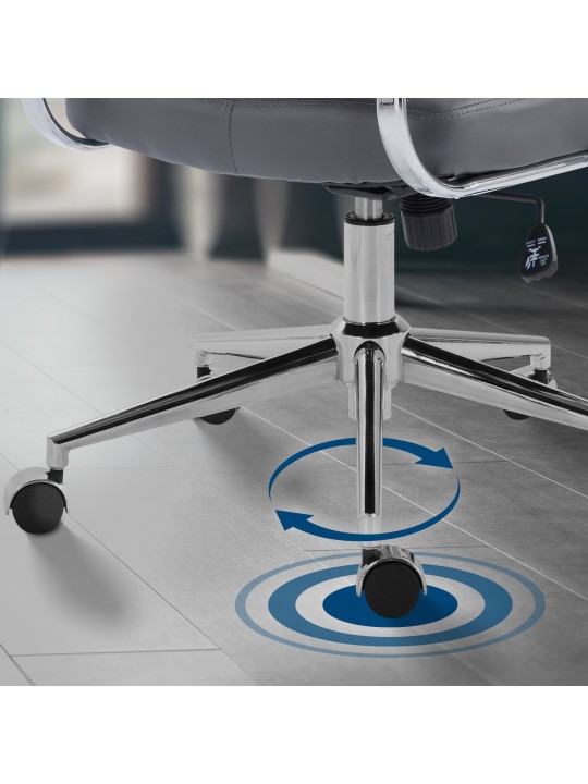 Cadeira de escritório em pele sintética Oakland, cinza