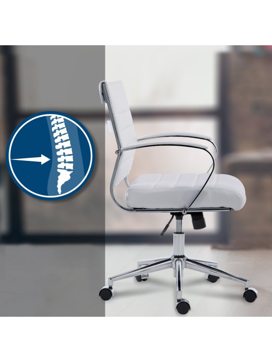 Cadeira de escritório em pele sintética Oakland, branco