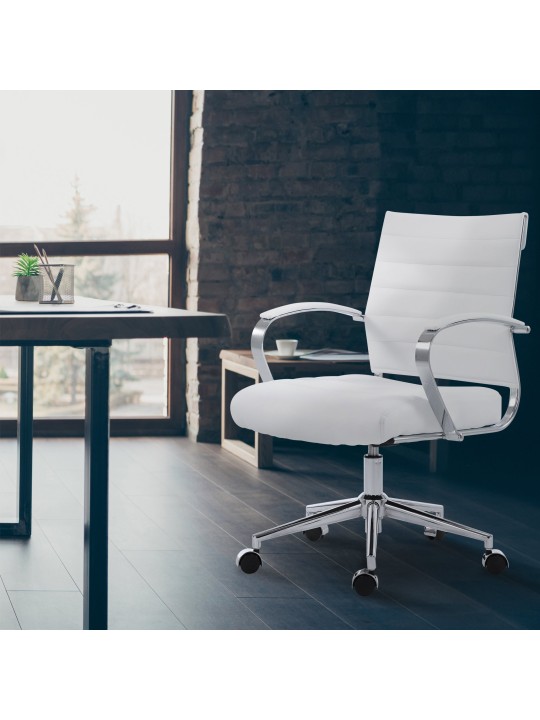 Cadeira de escritório em pele sintética Oakland, branco