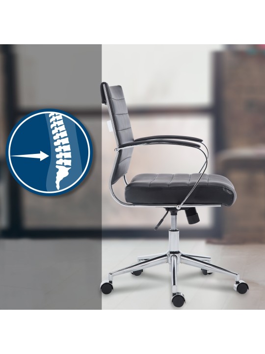 Cadeira de escritório em pele sintética Oakland, preto