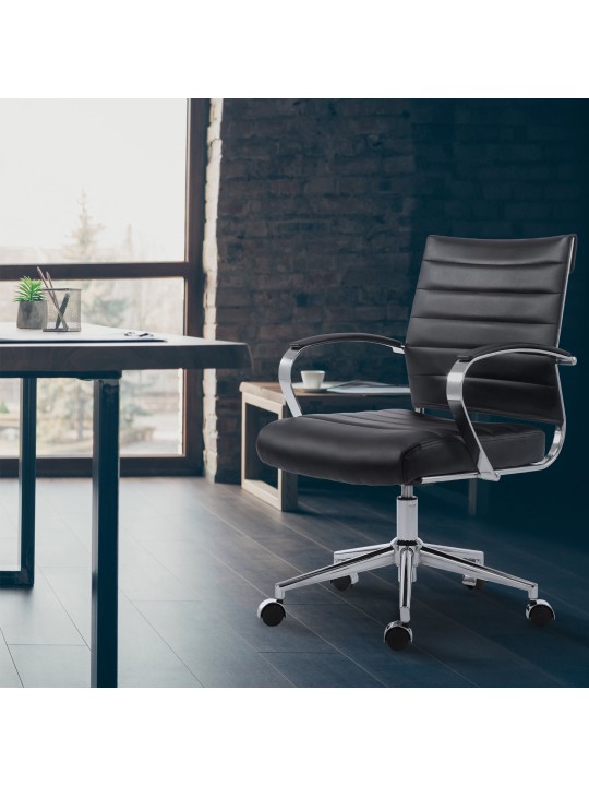 Cadeira de escritório em pele sintética Oakland, preto