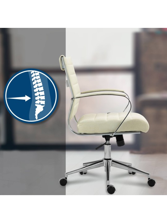 Cadeira de escritório tecido Oakland, creme