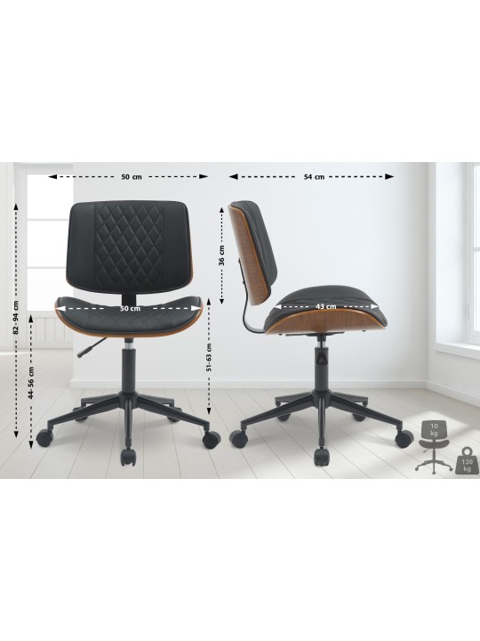 Cadeira de escritório Plover pele sintética, nogueira/preto Cadeira de escritório Plover pele sintética, nogueira/preto