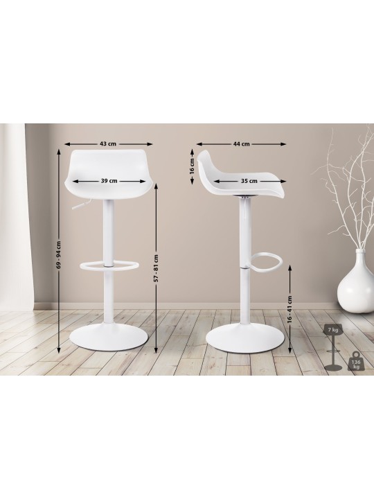 Banqueta alta Aveiro, branco