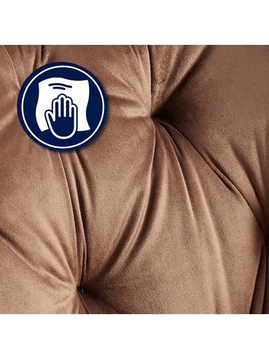 Cadeira para visitantes de veludo Cassis, castanho Cadeira para visitantes de veludo Cassis, castanho