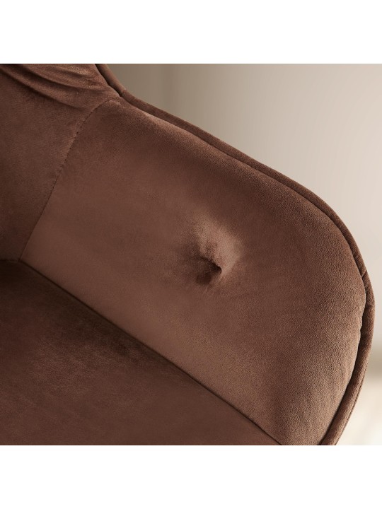 Cadeira para visitantes de veludo Cassis, castanho Cadeira para visitantes de veludo Cassis, castanho