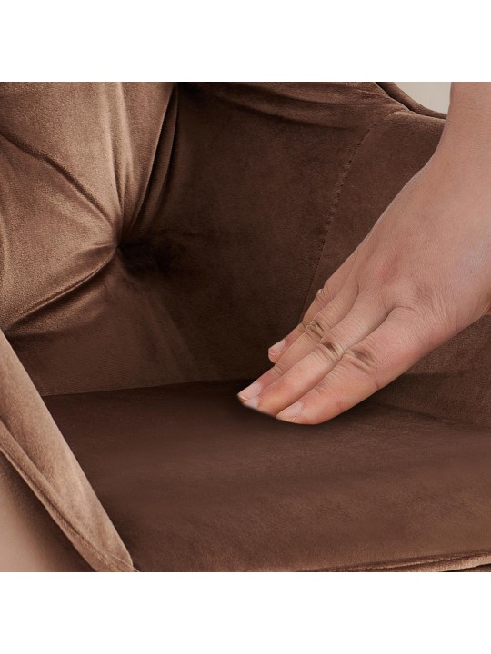 Cadeira para visitantes de veludo Cassis, castanho Cadeira para visitantes de veludo Cassis, castanho