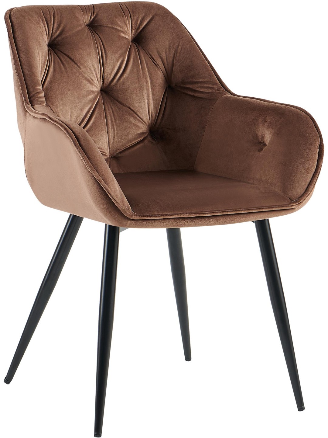 Cadeira para visitantes de veludo Cassis, castanho