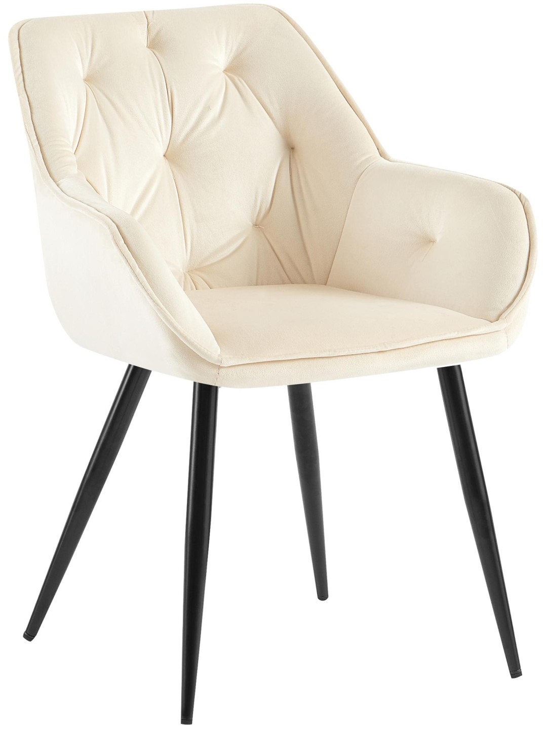 Cadeira para visitantes de veludo Cassis, creme