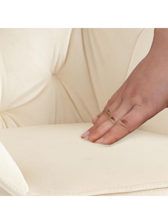 Cadeira para visitantes de veludo Cassis, creme