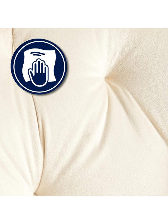 Cadeira para visitantes de veludo Cassis, creme