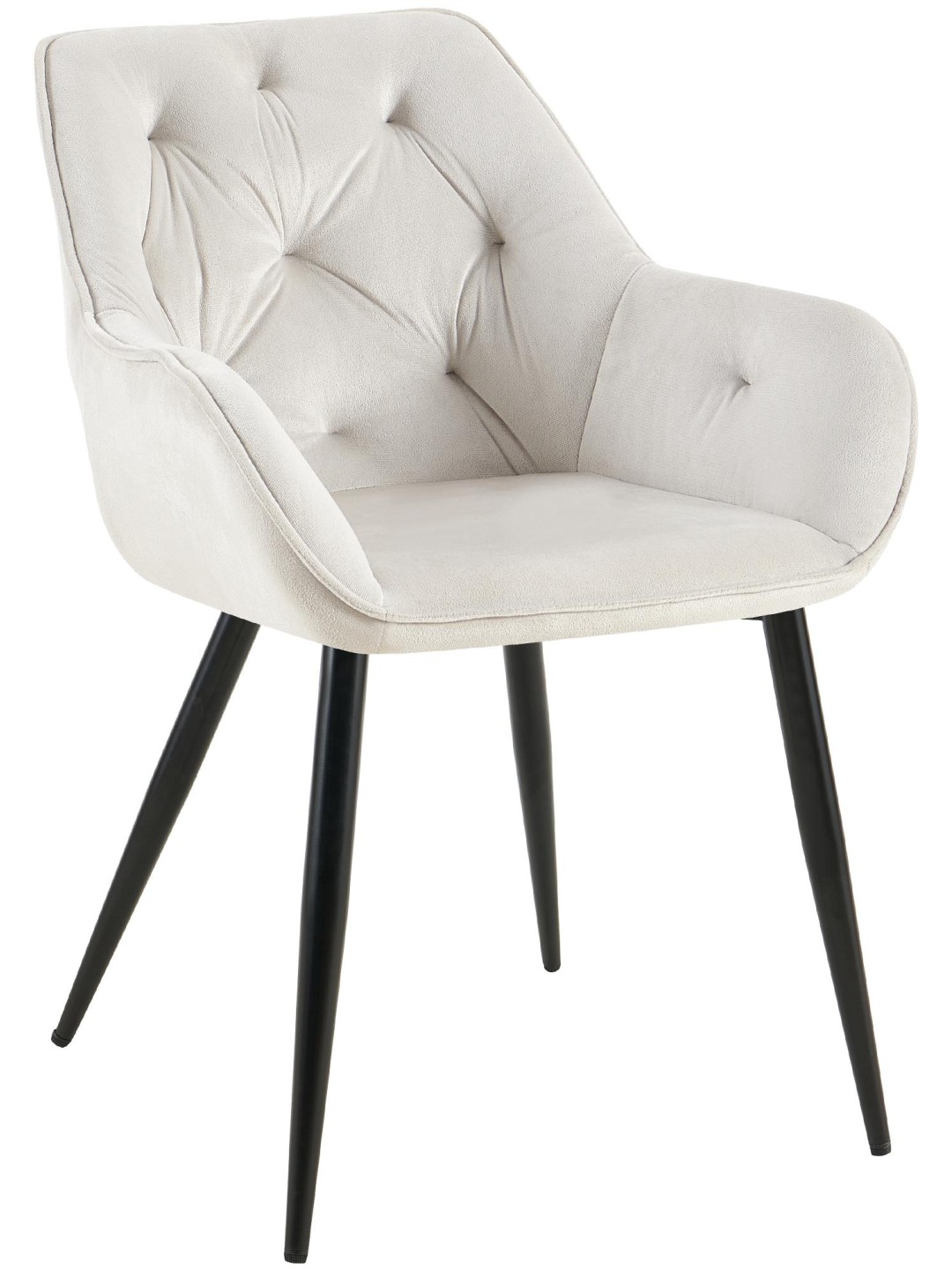 Cadeira para visitantes de veludo Cassis, cinza claro