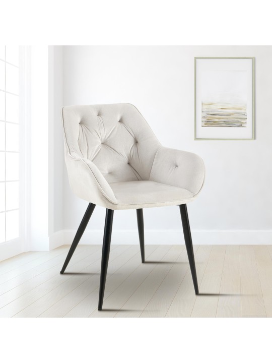 Cadeira para visitantes de veludo Cassis, cinza claro Cadeira para visitantes de veludo Cassis, cinza claro