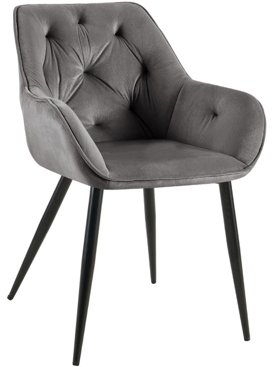 Cadeira para visitantes de veludo Cassis, cinza escuro