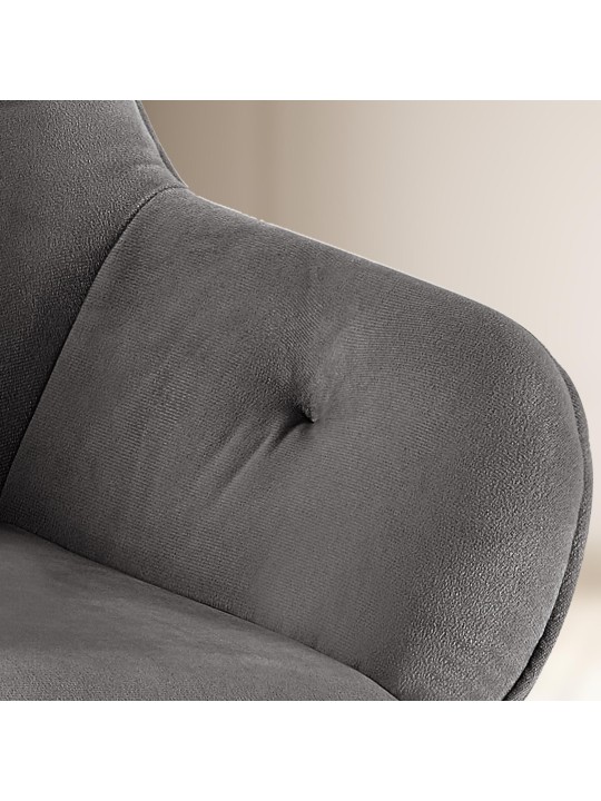 Cadeira para visitantes de veludo Cassis, cinza escuro