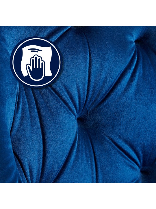 Cadeira para visitantes de veludo Cassis, azul