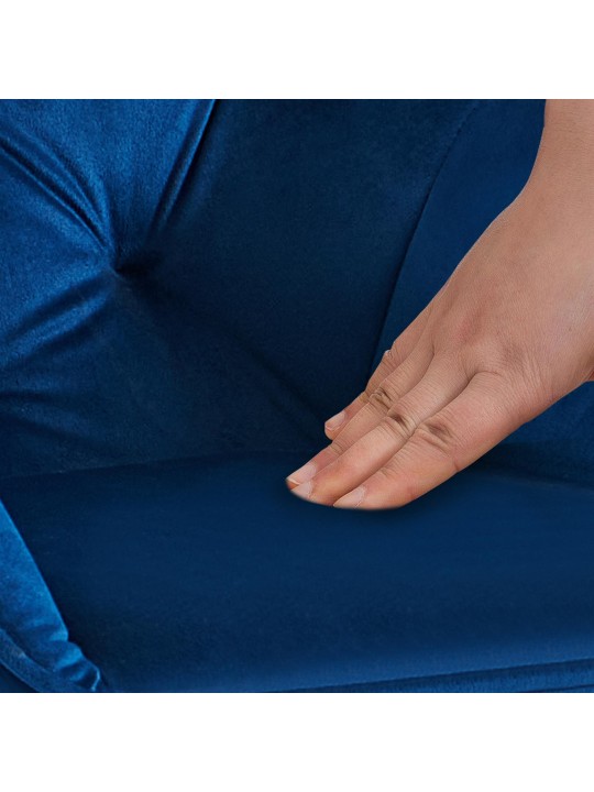 Cadeira para visitantes de veludo Cassis, azul