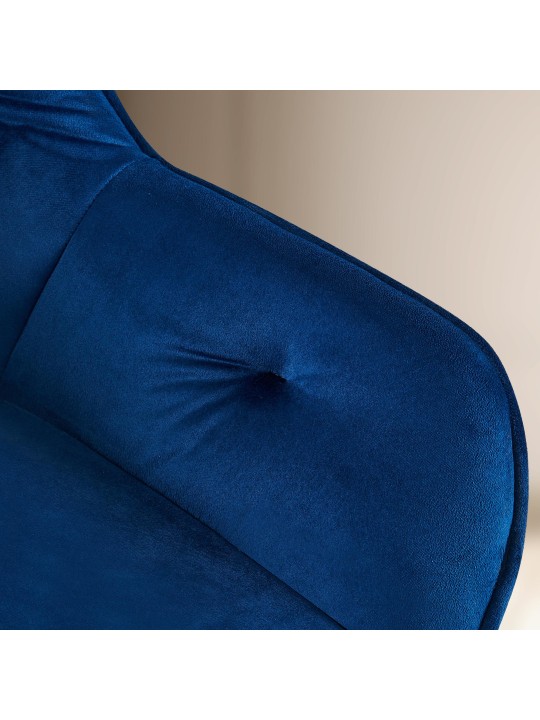 Cadeira para visitantes de veludo Cassis, azul