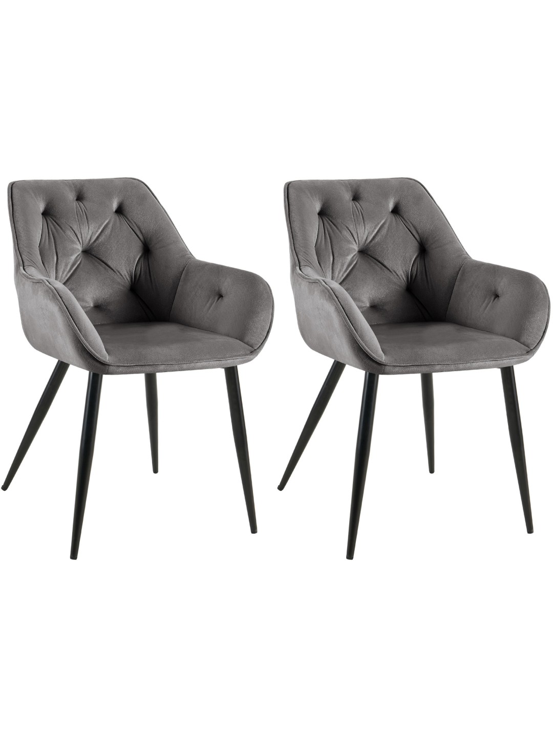 Conjunto de 2 cadeiras de jantar Cassis, cinza escuro