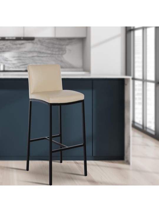 Banqueta alta Freeport couro sintético B, creme