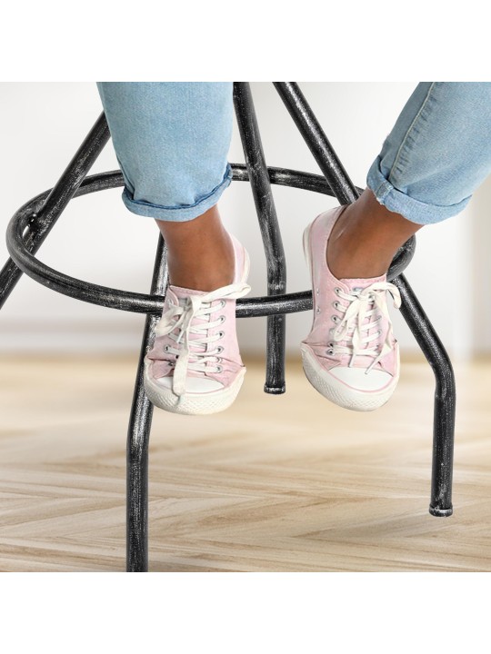 Banqueta alta Hanam, prata antiga