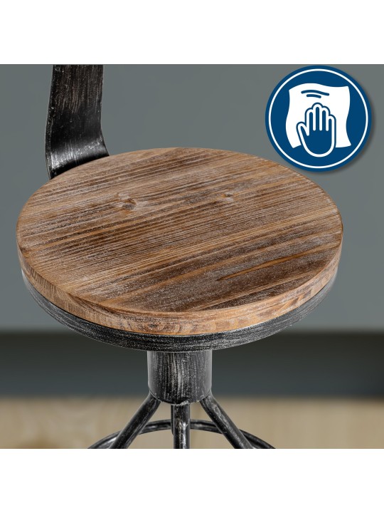 Banqueta alta Hanam, prata antiga