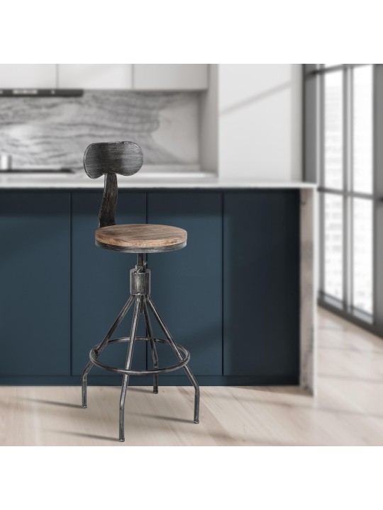 Banqueta alta Hanam, prata antiga