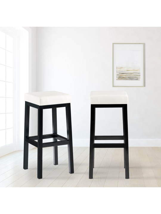 Banqueta alta Taylor B85 couro sintético, branco