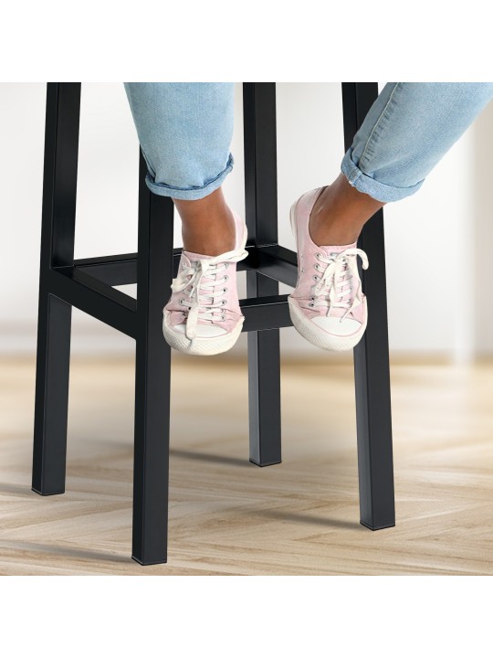 Banqueta alta Taylor B85 couro sintético, branco