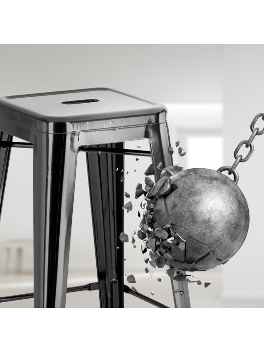 Banco alto Joshua, preto