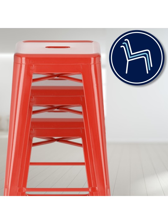 Banco alto Joshua, vermelho