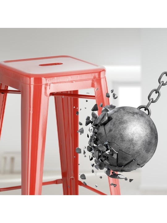 Banco alto Joshua, vermelho