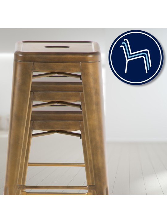 Banco alto Joshua, dourado