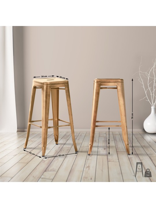 Banco alto Joshua, dourado