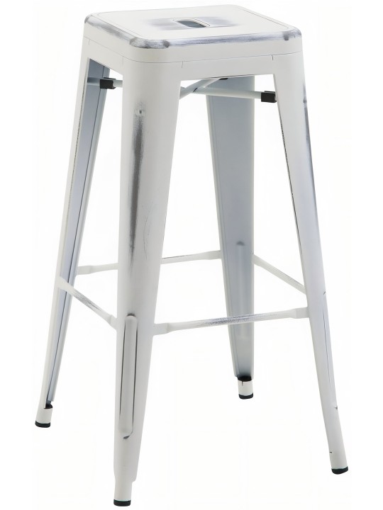 Banco alto Joshua, branco antigo