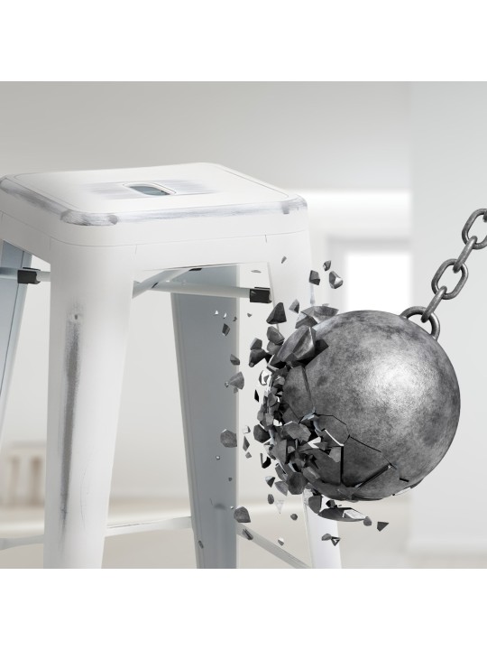 Banco alto Joshua, branco antigo