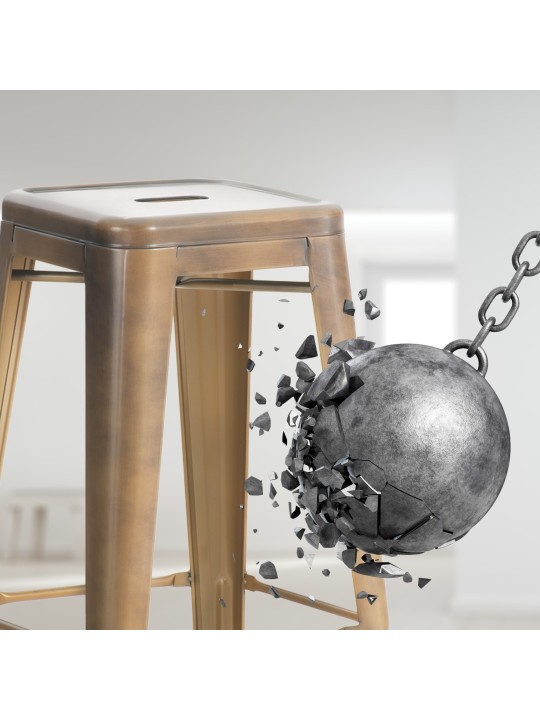 Conjunto de 2 bancos altos Joshua, dourado