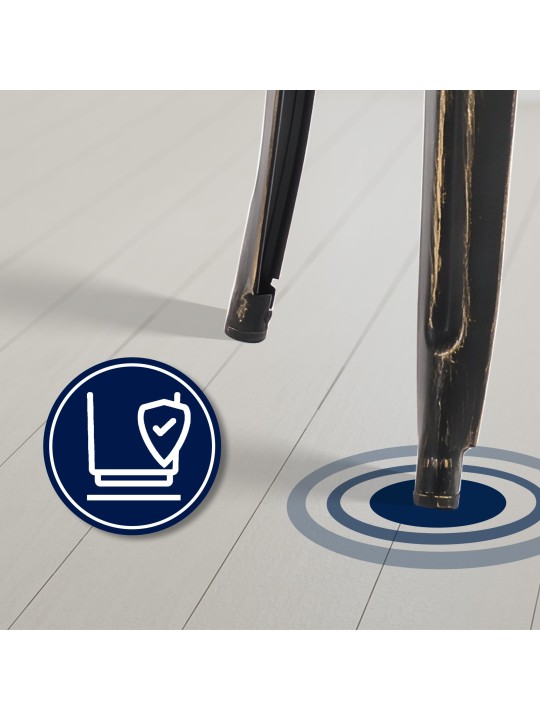 Conjunto de 4 bancos de bar antigos Joshua, preto-dourado