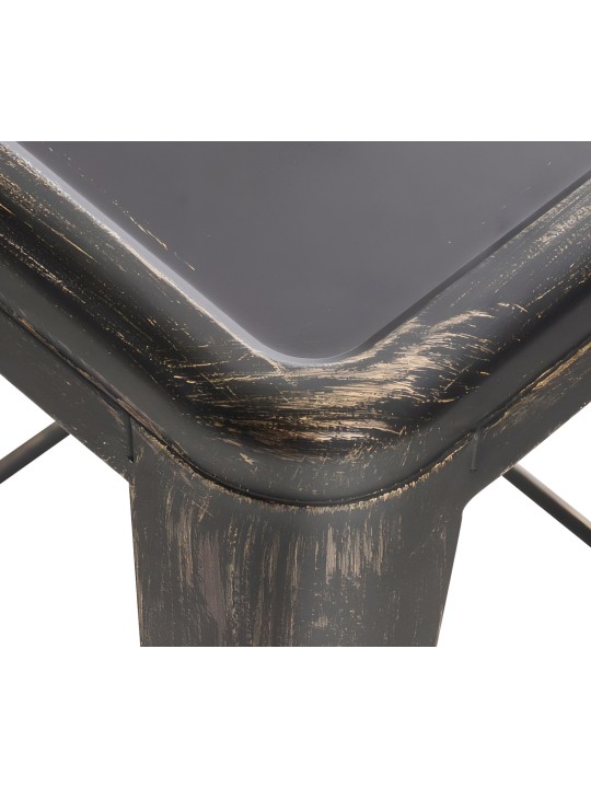 Conjunto de 4 bancos de bar antigos Joshua, preto-dourado